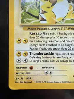 Pokemon Lt. Surge's Raichu Holo Unlimited Rare Gym Challenge 11/132 (HP) - Image 4