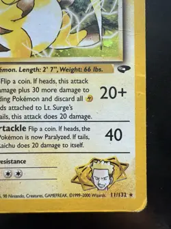 Pokemon Lt. Surge's Raichu Holo Unlimited Rare Gym Challenge 11/132 (HP) - Image 5