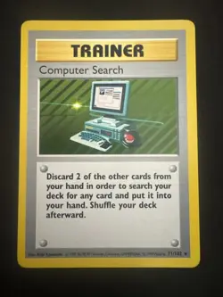 Pokemon TCG Computer Search Base Set 71/102 Regular Shadowless Rare LP - Image 1
