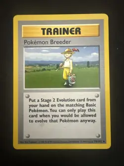 1999 Pokemon Base Set Pokemon Breeder Shadowless 76/102 LP Rare Trainer TCG - Image 1