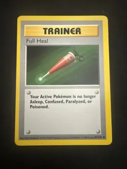 Pokemon TCG Full Heal Base Set 82/102 Regular Shadowless Uncommon LP- - Image 1