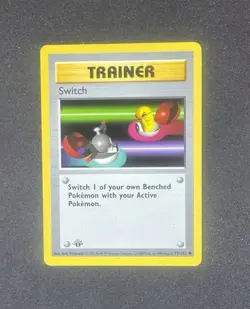Pokemon Card TCG Switch 1st Edition Shadowless 95/102 Common Base Set Trainer - Image 1