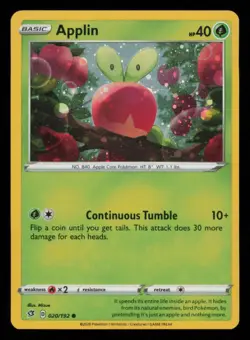 Applin 020/192 Pokemon Rebel Clash COSMOS Promo Near Mint NM - Image 1