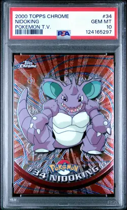 2000 TOPPS CHROME POKEMON T.V. #34 NIDOKING PSA 10 - Image 1