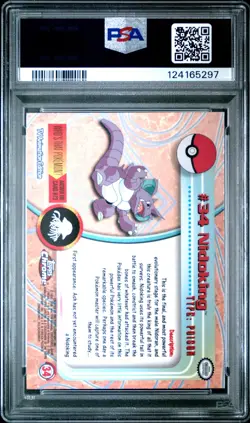2000 TOPPS CHROME POKEMON T.V. #34 NIDOKING PSA 10 - Image 2