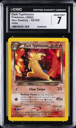 2002 POKEMON NEO DESTINY HOLO #10/105 DARK TYPHLOSION CGC 7 - Image 1