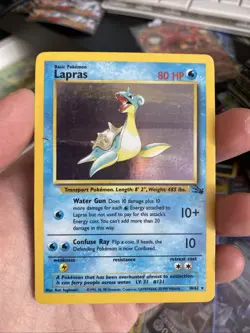 Pokemon TCG Lapras Fossil 10/62 Holo 1999-2000 Wizards Base Set Copyright... - Image 1