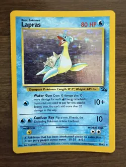 Pokemon TCG Lapras Fossil 10/62 Holo 1999-2000 Wizards Base Set Copyright... - Image 1
