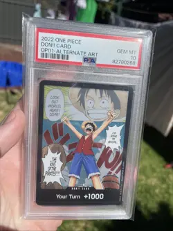 2022 ONE PIECE ROMANCE DAWN DONI! CARD ALT ART PSA 10! Gem Mint! Bandai Made TCG - Image 2