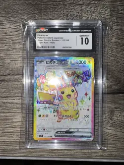 CGC 10 Pikachu ex SR 122/106 Super Electric Breaker sv8 Pokemon Card Japanese - Image 3