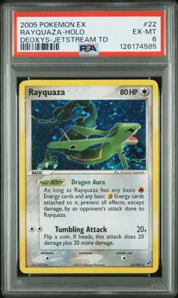 2005 POKEMON EX DEOXYS JETSTREAM THEME DECK #22 RAYQUAZA-HOLO PSA 6 - Image 1