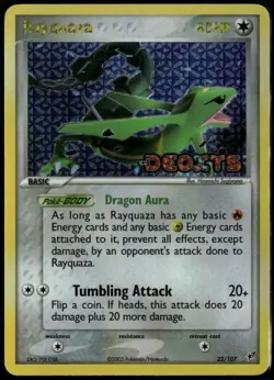 Rayquaza Reverse Holo - ex Deoxys 22/107 2005 LP+ Pokemon - Image 1