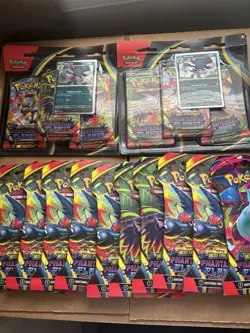 LOT OF SEALED POKEMON TCG: PHANTASMAL FLAMES 3PK BLISTERS Plus 12 Sleeved Packs - Image 1