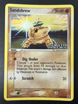 Sandshrew 82/113 EX Delta Species Stamped Reverse Holo Pokemon TCG Card NM - Image 1