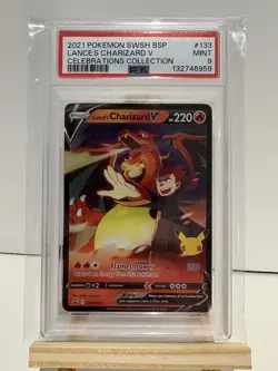 Pokemon TCG Lance's Charizard v SWSH133 Celebrations Black Star Promo PSA 9 - Image 1