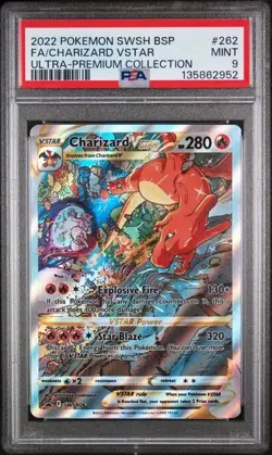 Pokemon TCG Charizard VSTAR SWSH262 Black Star Promo PSA MT 9 - Image 1