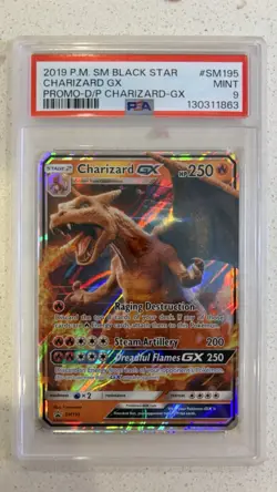 PSA 9 2019 Pokemon Charizard Gx SM195 Black Star Promo TCG Card - Image 1