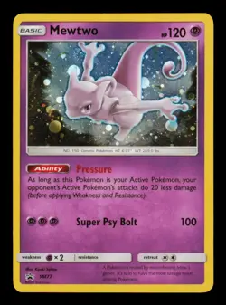 Pokemon Card Mewtwo SM77 Promo Holo Shining Legends Rare Foil LP 2017 - Image 1