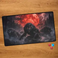 Werewolf MTG Playmat with Card Zones - Wolf TCG Desk mat - Magic the Gathering - Image 1