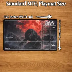 Werewolf MTG Playmat with Card Zones - Wolf TCG Desk mat - Magic the Gathering - Image 3