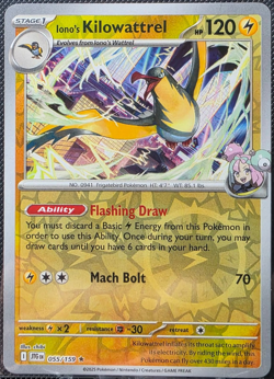 Iono's Kilowattrel 055/159 Reverse Holo Journey Together JTG NM/M Pokemon TCG - Image 1