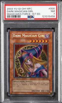 2003 YU-GI-OH! MFC-MAGICIAN'S FORCE 1ST ED #000 DARK MAGICIAN GIRL PSA 7 - Image 1