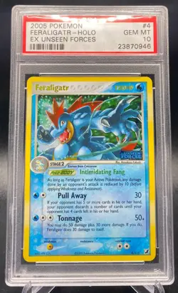 PSA 10 GEM MINT Feraligatr EX Unseen Forces Reverse Holo Pokemon Card 4/115 READ - Image 1