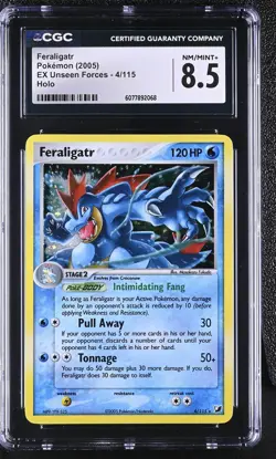 CGC 8.5 Feraligatr 2005 EX Unseen Forces 4/115 Holo Pokemon Card - Image 1