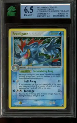 MNT 6.5 EX-MNT+ Pokemon Feraligatr Unseen Forces Reverse Holo 4/115 2005 - Image 1