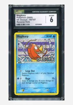 Pokemon CGC 6 Magikarp Reverse Holo 2005 64/107 EX Deoxys English - Image 1