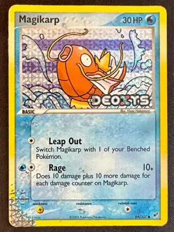 Magikarp 64/107 2005 EX Deoxys Pokemon Card Reverse Holo Common Stamped - Hp - Image 1