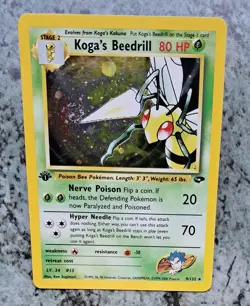 Pokemon Karte - Koga‘s Beedrill 1st Edition 9/132 - Gym Challenge Holo - Image 1