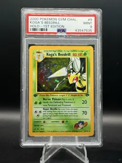 2000 Pokemon Gym Challenge Koga’s Beedrill Holo - 1st Edition PSA 9 #9 - Image 1