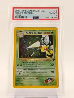 Pokemon 2000 Gym Challenge Koga's Beedrill 1st Edition Holo PSA 8 - Image 1