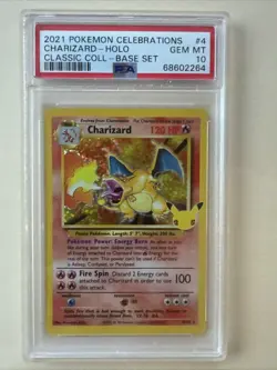 Pokemon 2021 Celebrations Classic Charizard Holo PSA 10 Gem Mint 4/102 - Image 1