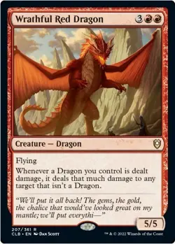 1 x Wrathful Red Dragon - Commander Legends: Battle for Baldur's Gate - LP - MTG - Image 1