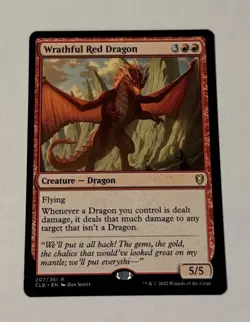 MTG Wrathful Red Dragon - Commander Legends Battle for Baldur's Gate NM - Image 1