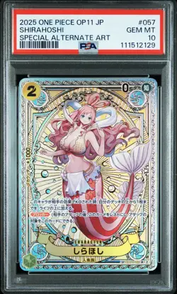 2025 ONE PIECE JPN OP11-A FIST OF DIVINE SPEED #057 SHIRAHOSHI PSA 10 - Image 1