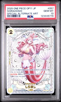 2025 ONE PIECE JPN OP11-A FIST OF DIVINE SPEED #057 SHIRAHOSHI PSA 10 - Image 1