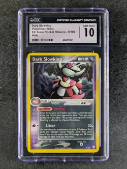 2004 Pokemon DARK SLOWKING #9/109 EX Team Rocket Returns Holo English CGC 10 - Image 1