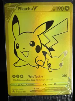 Pikachu V SWSH145 Celebrations 25th Anniversary Promo Gold Card SEALED NM - Image 1