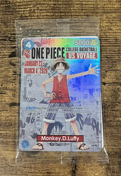 SEALED One Piece Monkey D Luffy US Voyage Rutgers College Basketball Card - Image 1