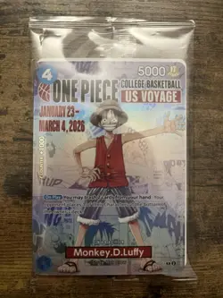 SEALED One Piece Monkey D Luffy US Voyage Rutgers College Basketball Card - Image 3
