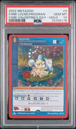 MetaZoo PSA 10 GEM MINT Chibi Loveland Frogman Holo Rare Valentine's Day Card #3 - Image 1