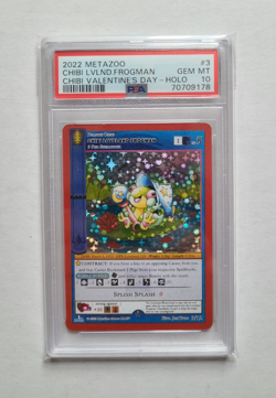 MetaZoo PSA 10 GEM MINT Chibi Loveland Frogman Holo Rare Valentine's Day Card #3 - Image 3