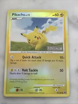 Pikachu 70/100 PLATINUM Burger King Promo Reverse Holo Pokemon TCG - LP - Image 1