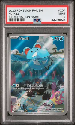 2023 POKEMON PAL EN-PALDEA EVOLVED ILLUSTRATION RARE #204 MARILL PSA 9 - Image 1