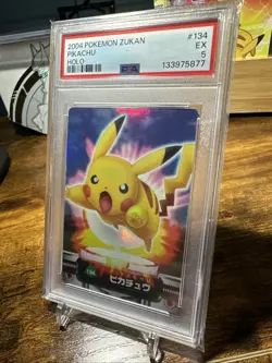 2004 Pokemon JPN Advanced Generation Zukancard #134 Pikachu Holo PSA 5 - Image 2
