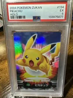 2004 Pokemon JPN Advanced Generation Zukancard #134 Pikachu Holo PSA 5 - Image 4