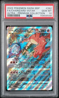 2022 Pokemon Charizard VSTAR Ultra-Premium Full Alt Art Promo SWSH262 PSA 10 Gem - Image 1